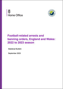 Football-related arrests and banning orders, England and Wales: 2022 to 2023 season