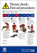 HSE Electric shock: First aid procedures - Poster