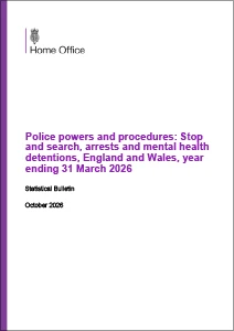 Police powers and procedures: Stop and search, arrests and mental health detentions, England and Wales, year ending 31 March 2026