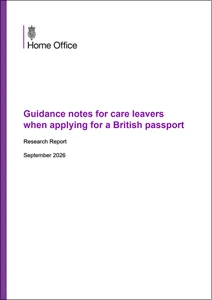 Guidance notes for care leavers when applying for a British passport