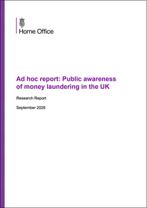 Ad hoc report: Public awareness of money laundering in the UK