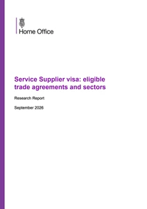 Service Supplier visa: eligible trade agreements and sectors