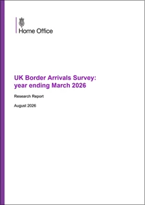 UK Border Arrivals Survey: year ending March 2026