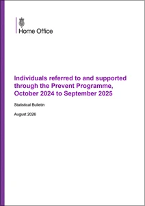 Individuals referred to and supported through the Prevent Programme, October 2024 to September 2025