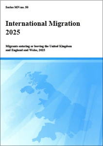 International Migration: Migrants entering or leaving the UK and England and Wales, 2025