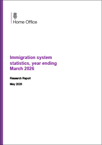 Immigration system statistics year ending March 2026