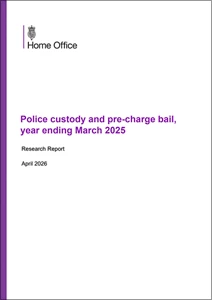 Police custody and pre-charge bail, year ending March 2025