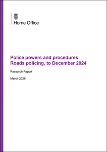 Police powers and procedures: Roads policing, to December 2024
