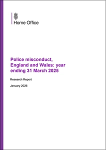 Police misconduct, England and Wales year ending 31 March 2025