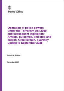 Operation of police powers under the Terrorism Act 2000 and subsequent legislation