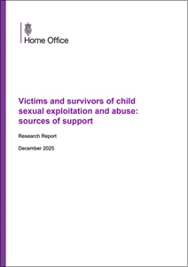 Victims and survivors of child sexual exploitation and abuse: sources of support