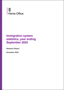 Immigration system statistics year ending September 2025