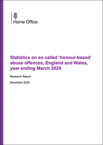 Statistics on so called honour-based abuse offences, England and Wales, year ending March 2025
