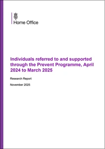 Individuals referred to and supported through the Prevent Programme, April 2024 to March 2025