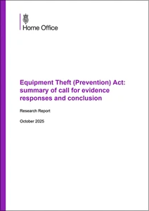Equipment Theft (Prevention) Act: summary of call for evidence responses and conclusion