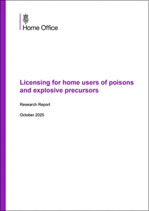 Licensing for home users of poisons and explosive precursors