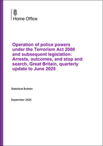 Operation of police powers under the Terrorism Act 2000 and subsequent legislation