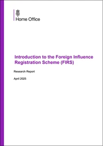 Introduction to the Foreign Influence Registration Scheme (FIRS)