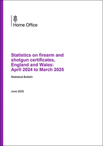 Statistics on firearm and shotgun certificates, England and Wales: April 2024 to March 2025