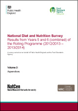 National Diet and Nutrition Survey. Results from Years 5 and 6 (combined) of the Rolling Programme (2012/2013 - 2013/2014)