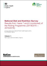 National Diet and Nutrition Survey. Results from Years 7 and 8 (combined) of the Rolling Programme (2014/2015 - 2015/2016)