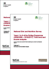 National Diet and Nutrition Survey. Years 1 to 9 of the Rolling Programme (2008/2009 - 2016/2017): Time trend and income analyses (2 Volume set)