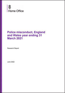 Police misconduct, England and Wales year ending 31 March 2021