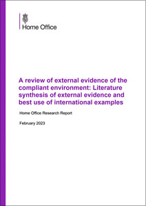 A review of external evidence of the compliant environment: Literature synthesis of external evidence and best use of international examples