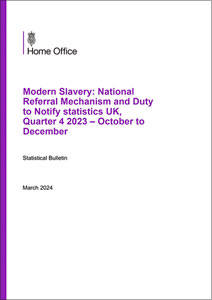 Modern Slavery: National Referral Mechanism and Duty to Notify statistics UK, Quarter 4 2023  October to December