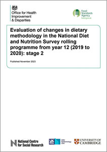 Evaluation of changes in dietary methodology in the National Diet and Nutrition Survey rolling programme from year 12 (2019 to 2020): stage 2