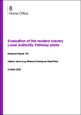 Research Report 119: Evaluation of the modern slavery Local Authority Pathway pilots