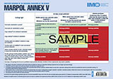 MARPOL Annex V Discharge Provisions Placard, 2017