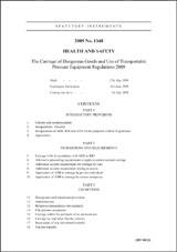SI 1348 2009 The Carriage of Dangerous Goods and Use of Transportable Pressure Equipment Regulations 2009